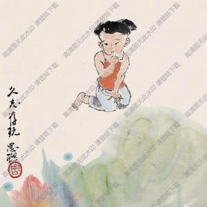 周思聰國畫作品 賞荷圖 高清下載