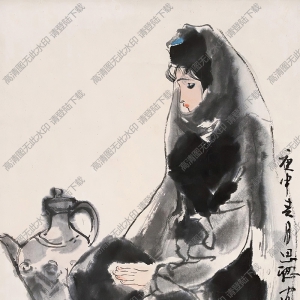 周思聰國畫作品 少女2 高清下載