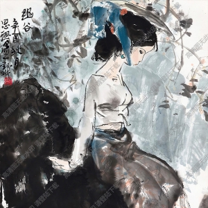 周思聰國畫作品 少女4 高清下載