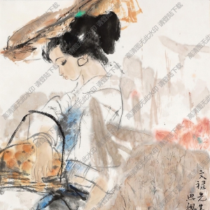 周思聰國畫作品 少女7 高清下載