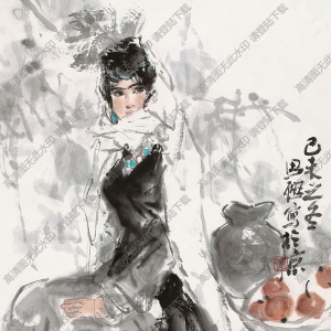 周思聰國畫作品 少女8 高清下載