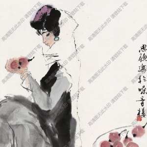 周思聰國畫作品 少女9 高清下載