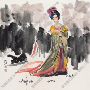 傅小石國(guó)畫(huà)作品 仕女圖2 高清下載
