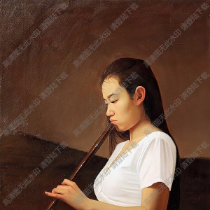 王龍軍油畫(huà) 簫音彌散隨晚風(fēng) 高清大圖下載