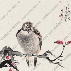 陳樹人國(guó)畫 獨(dú)立枝頭 高清大圖下載