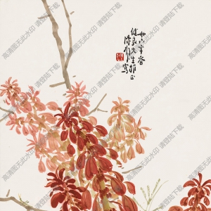 陳樹人國(guó)畫 紅葉 高清大圖下載