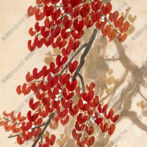 陳樹人國(guó)畫 紅葉螳螂 高清大圖下載