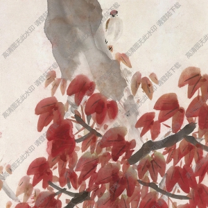 陳樹人國(guó)畫 紅葉小鳥2 高清大圖下載