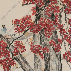 陳樹人國(guó)畫 紅葉小鳥3 高清大圖下載