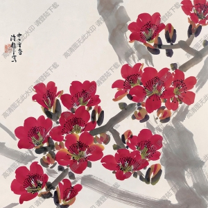陳樹人國(guó)畫作品 木棉花與小鳥 高清下載