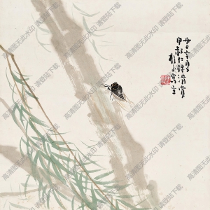 陳樹(shù)人作品 柳樹(shù)蟬鳴 高清大圖下載
