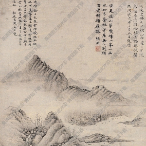 倪云林的畫(huà) 雨后泉聲 高清大圖下載