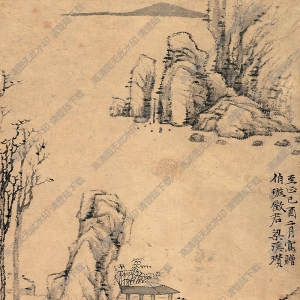 倪云林國(guó)畫(huà) 枯石亭林 高清大圖下載