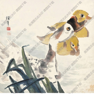 任伯年國畫 農(nóng)家樂對(duì)屏 高清大圖下載