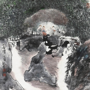 楊延文國畫 小石潭 高清大圖下載