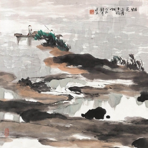 楊延文國畫 煙花三月下?lián)P州 高清大圖下載