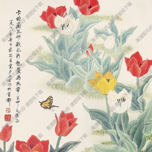 劉力上國(guó)畫(huà) 卡特蘭花 高清大圖下載