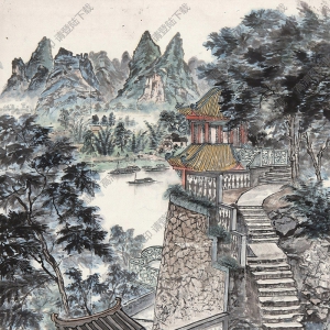 劉力上國(guó)畫(huà) 樓臺(tái) 高清大圖下載