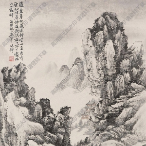 胡佩衡國(guó)畫 仿黃鶴山樵山水 高清大圖下載