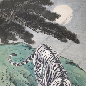 胡爽庵國(guó)畫(huà)作品 月下長(zhǎng)嘯 高清下載