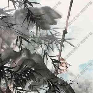 陳佩秋國(guó)畫作品 竹蕉麻雀 高清下載