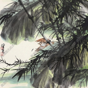 陳佩秋國(guó)畫作品 竹林小鳥 高清下載