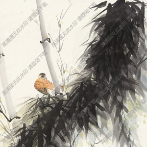 陳佩秋國(guó)畫作品 竹雀圖2 高清下載