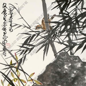 陳佩秋國(guó)畫作品 竹雀圖5 高清下載