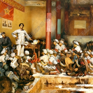何孔德油畫_古田會(huì)議_高清大圖下載