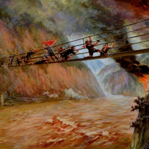 劉國(guó)樞油畫作品_飛奪瀘定橋_高清大圖下載