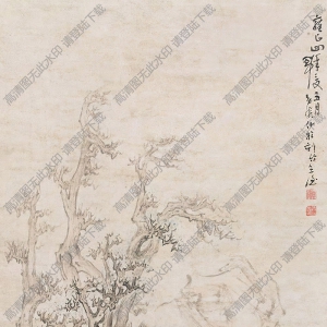 黃慎國(guó)畫 春郊牧馬 高清大圖下載