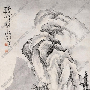 黃慎國(guó)畫 二老清言圖 高清大圖下載