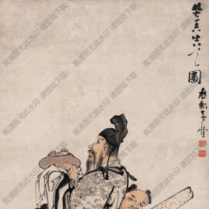 黃慎國(guó)畫 焚香告天圖 高清大圖下載