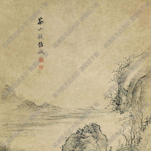 錢維城國畫 策杖訪友 高清大圖下載