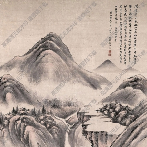 錢維城國畫 翠谷清暉 高清大圖下載