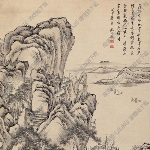 錢維城國畫 清秋帆影 高清大圖下載