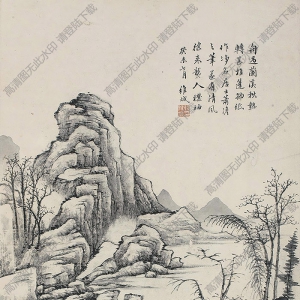 錢維城國畫 秋山清遠圖 高清大圖下載