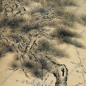 錢維城國畫作品 松梅同壽 高清下載