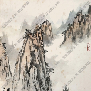 宋文治國(guó)畫 黃山晴云 高清大圖下載