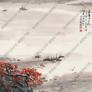 宋文治國(guó)畫 嘉陵江之秋 高清大圖下載