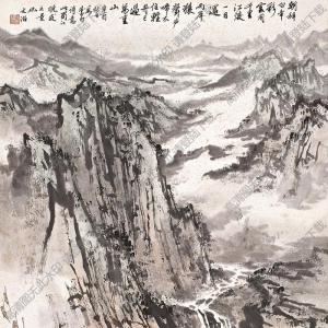 宋文治國(guó)畫作品 蜀江曉發(fā) 高清下載