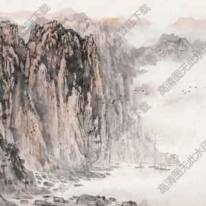 宋文治國(guó)畫作品 蜀江云 高清下載