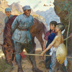 秦大虎作品_路條-兒童團(tuán)站崗_高清大圖下載