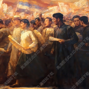 秦文清油畫作品_五四先聲五四運(yùn)動(dòng)_高清大圖下載