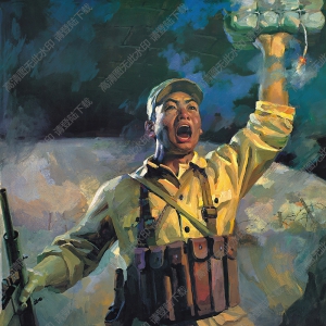 油畫作品_解放戰(zhàn)爭(zhēng)英雄董存瑞_高清大圖下載