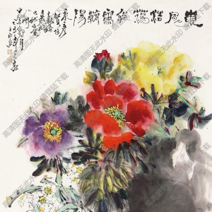 蔡鶴汀國畫 東風浩蕩 高清大圖下載