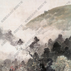 蔡鶴汀國(guó)畫 青山飛鷺圖 高清大圖下載