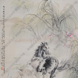 蔡鶴汀國(guó)畫 雙駿 高清大圖下載