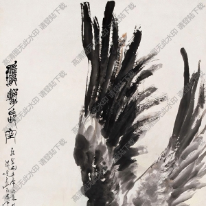 蔡鶴汀國(guó)畫 鷹擊長(zhǎng)空?qǐng)D 高清大圖下載