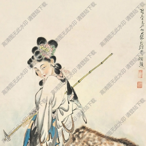 蔡鶴汀國(guó)畫作品 何仙姑 高清下載